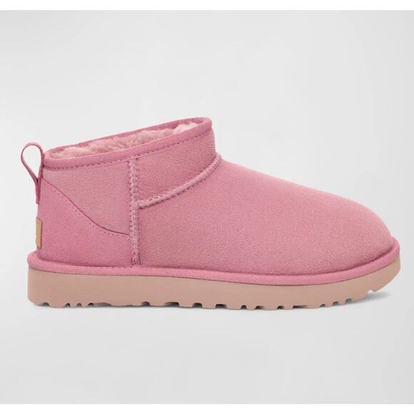 🆕UGG Authentic Classic Ultra Mini Chestnut Suede Pink Boots NIB US 7 - Picture 1 of 13